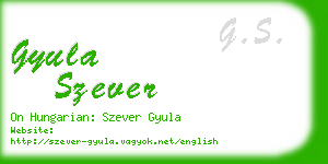 gyula szever business card